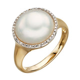 Mabe Pearl and Diamond Ring