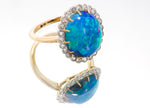 Opal and Diamond Cluster Ring